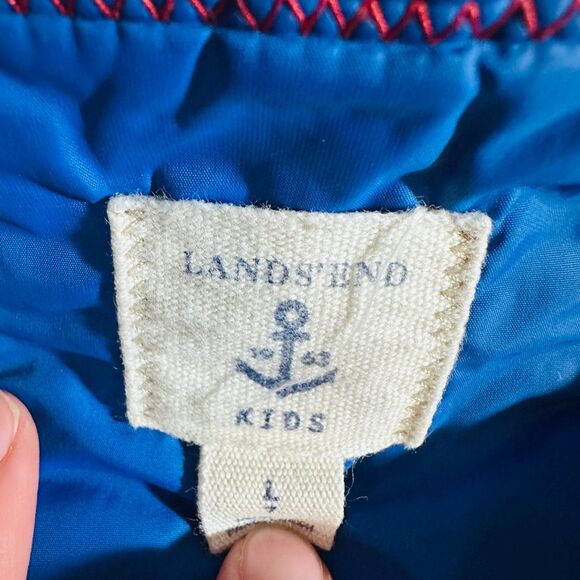 Boy’s Lands End Puffer Vest Blue Size 7 - Picture 3 of 6